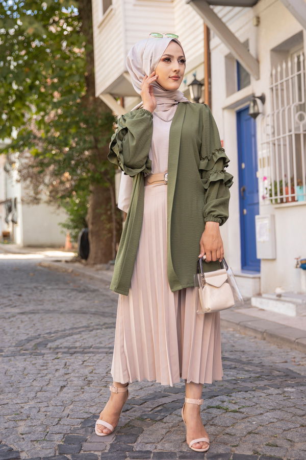3252 KOLU FIRFIRLI CEKET Haki - 3252 HAKİ