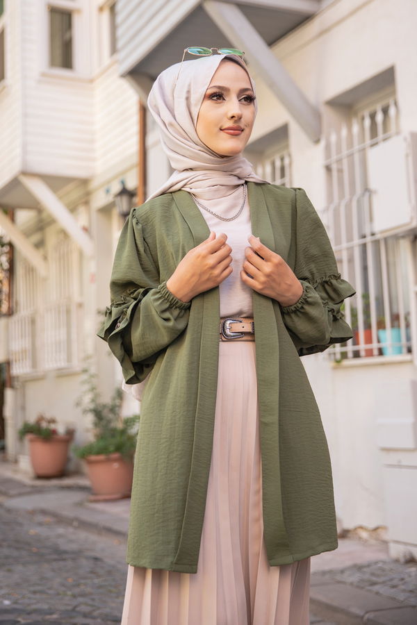 3252 KOLU FIRFIRLI CEKET Haki - 3252 HAKİ