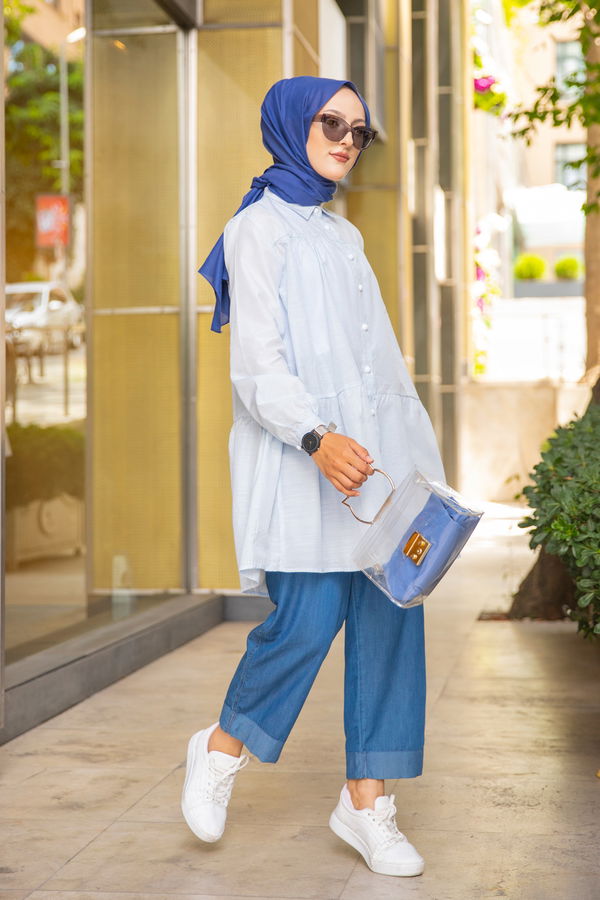 CIZGILI TUNIK Mavi - 3122