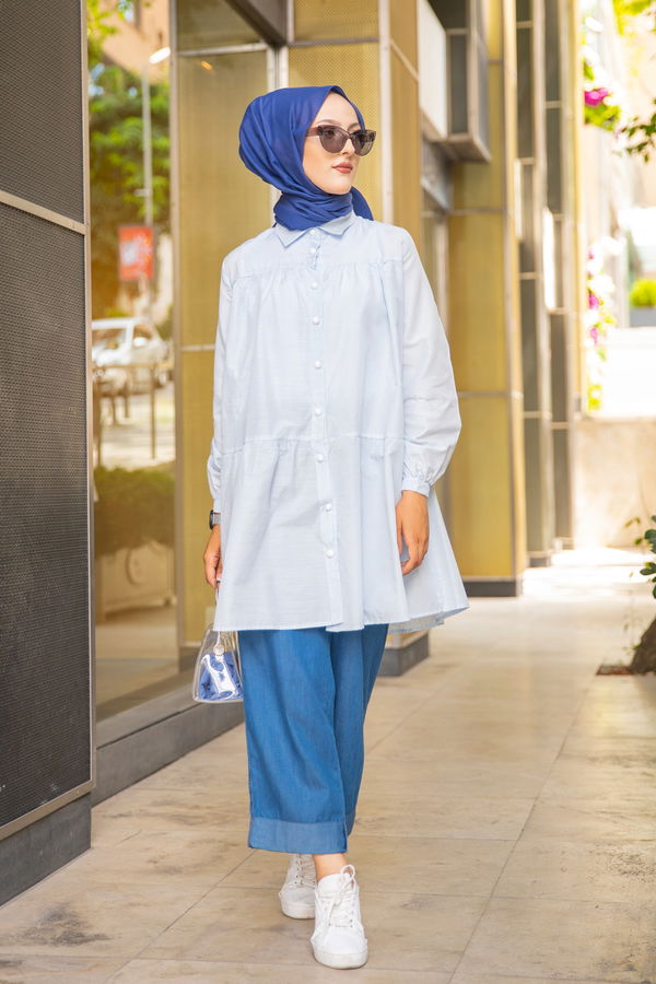 CIZGILI TUNIK Mavi - 3122