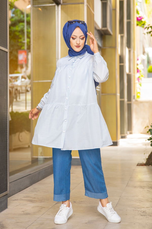 CIZGILI TUNIK Mavi - 3122