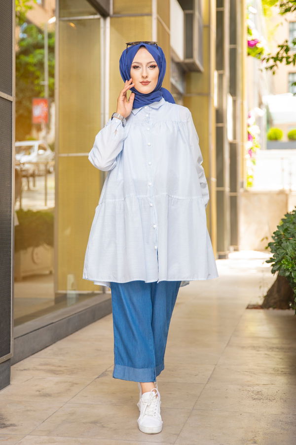CIZGILI TUNIK Mavi - 3122