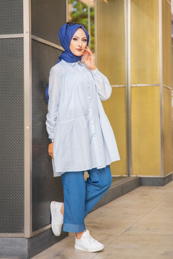CIZGILI TUNIK Mavi - 3122