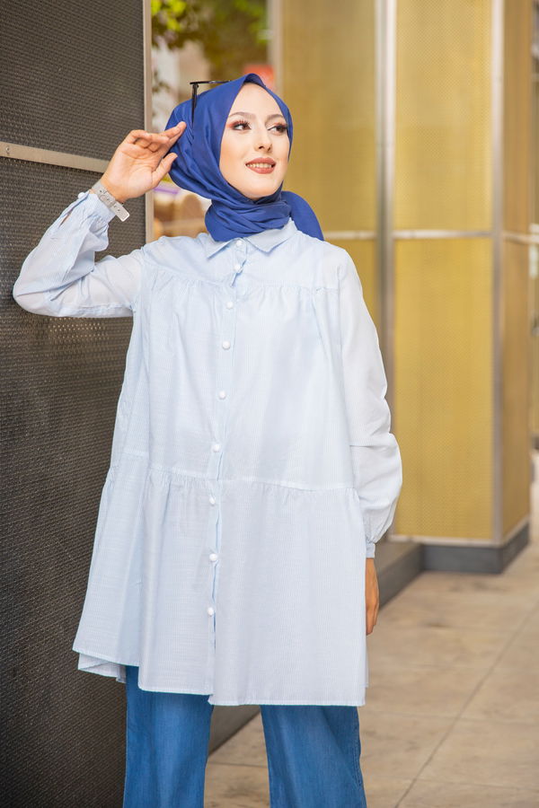 CIZGILI TUNIK Mavi - 3122