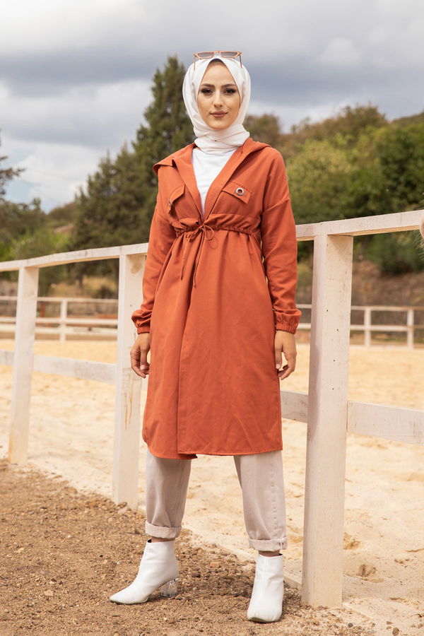 3072 KUŞ GOZLU TRENÇ Kiremit - 3072