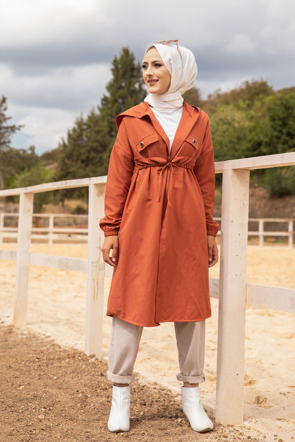 3072 KUŞ GOZLU TRENÇ Kiremit - 3072