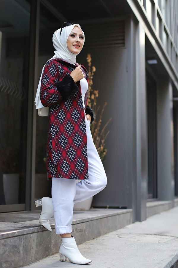 3317 JAKARLI KUŞAKLI KAP Bordo - 3317 BORDO