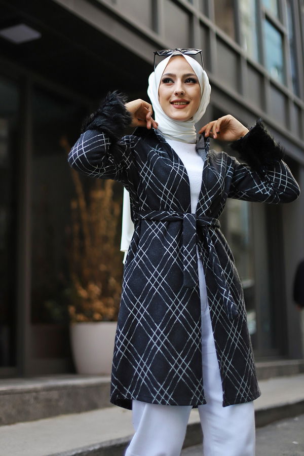 3317 JAKARLI KUŞAKLI KAP Siyah - 3317 SİYAH