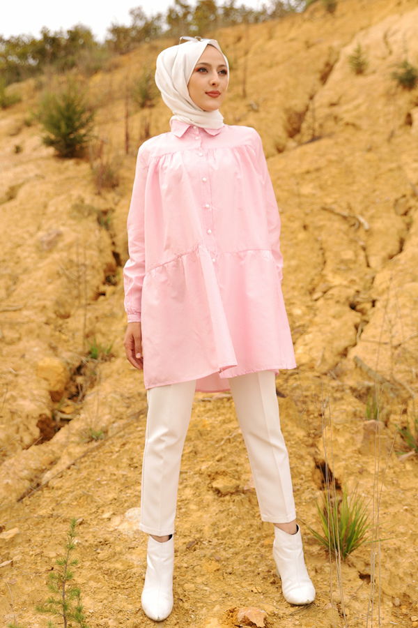 CIZGILI TUNIK Pembe - 3122
