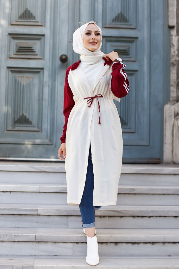 3059 KAPŞONLU TUNİK Bordo - 3059