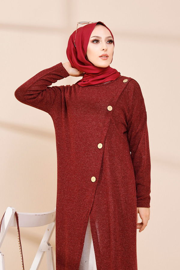 3422 ELBISE Bordo - 3422 BORDO