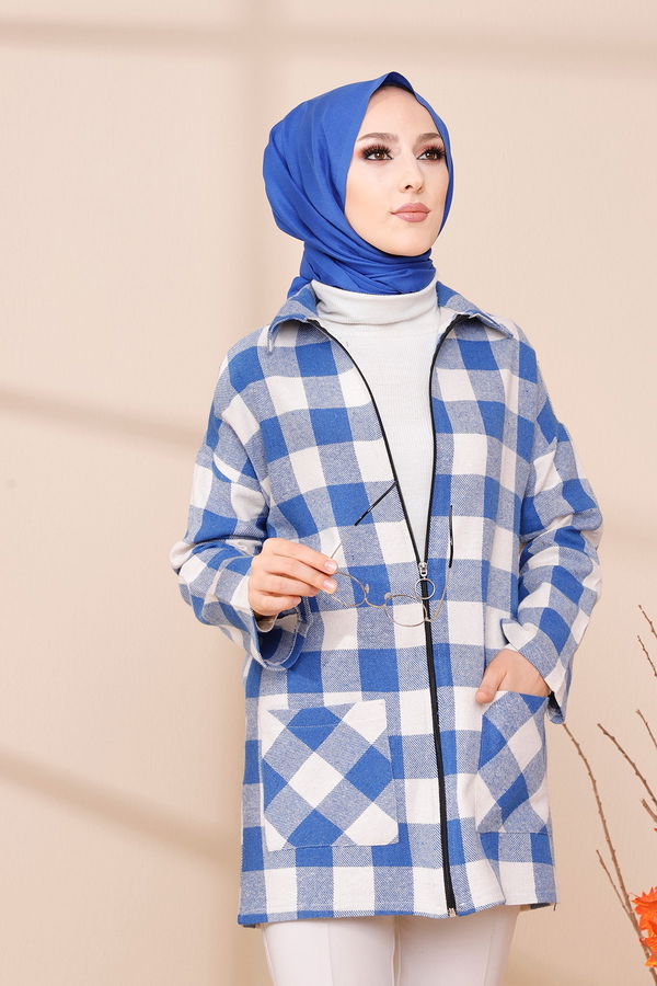 FERMUARLI CEKET Mavi - 3453 MAVİ