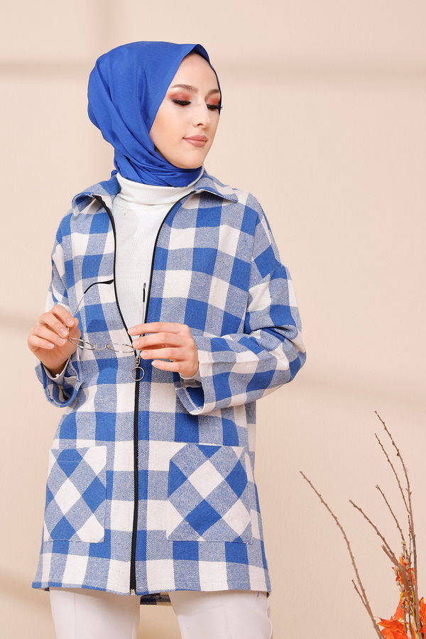 FERMUARLI CEKET Mavi - 3453 MAVİ