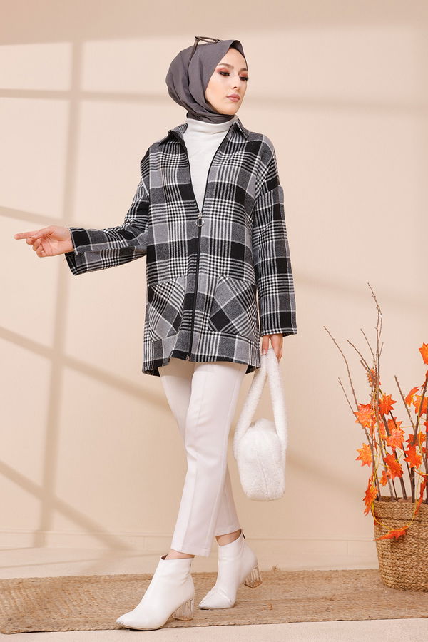 FERMUARLI CEKET Gri - 3453 GRİ