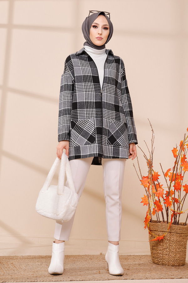 FERMUARLI CEKET Gri - 3453 GRİ