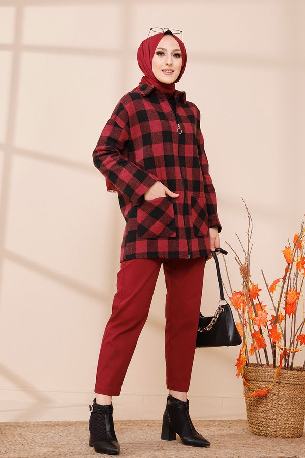 FERMUARLI CEKET Bordo - 3453 BORDO