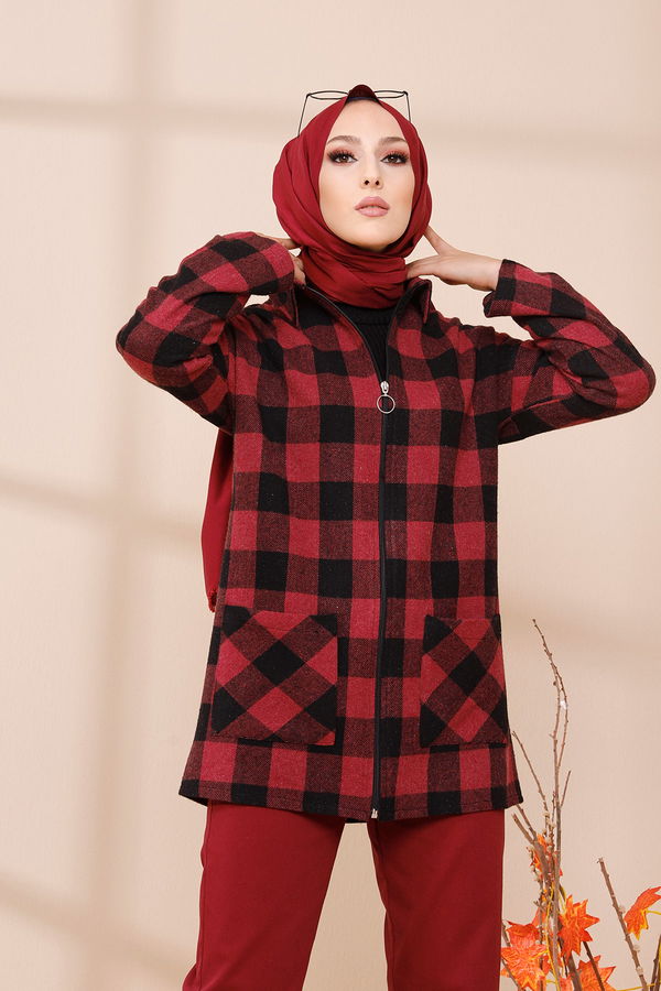 FERMUARLI CEKET Bordo - 3453 BORDO