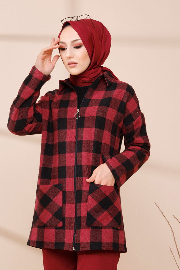 FERMUARLI CEKET Bordo - 3453 BORDO