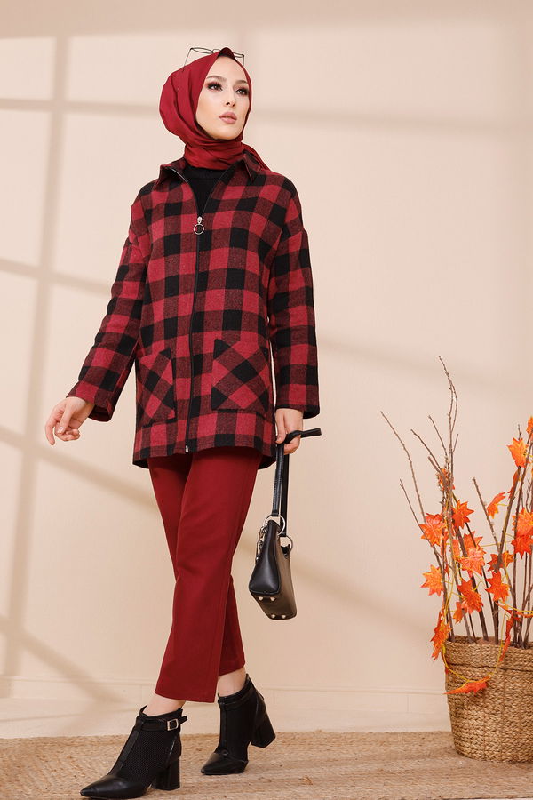 FERMUARLI CEKET Bordo - 3453 BORDO