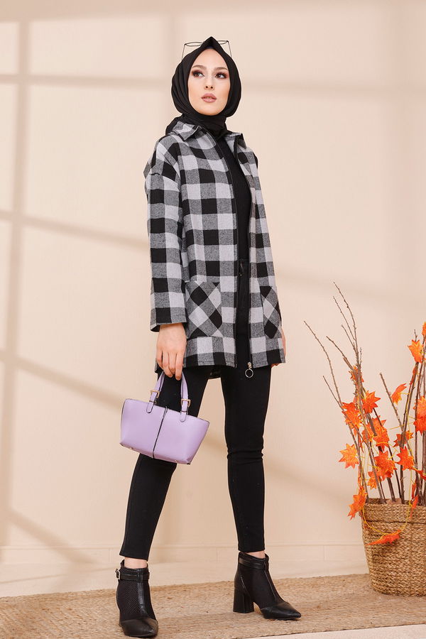 FERMUARLI CEKET Gri - 3453 GRİ