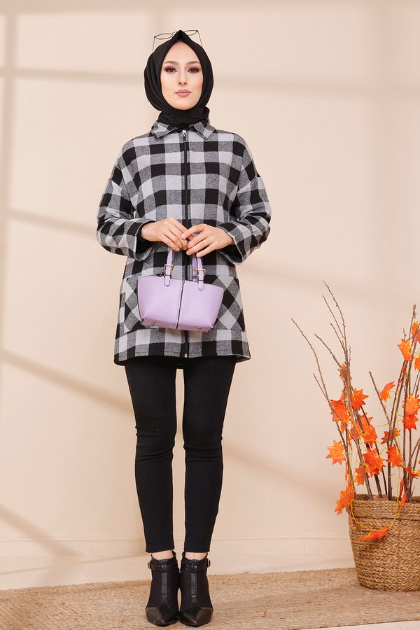 FERMUARLI CEKET Gri - 3453 GRİ