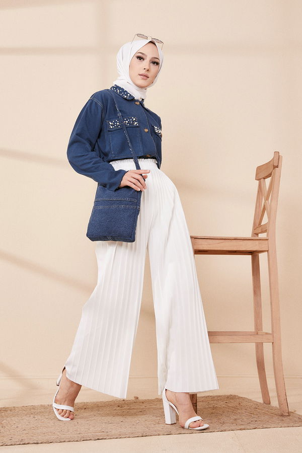 PILISELI PANTOLON Beyaz - 8705 BEYAZ