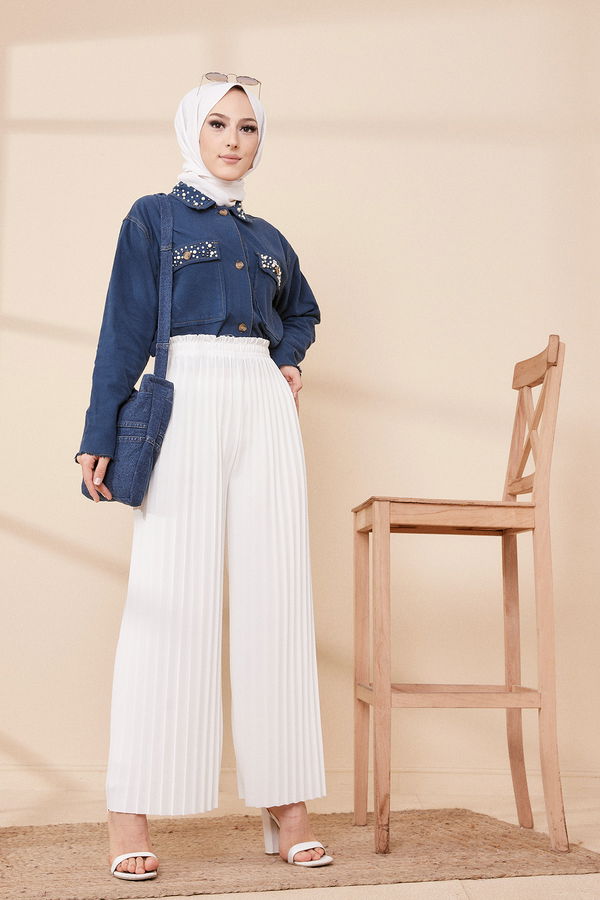PILISELI PANTOLON Beyaz - 8705 BEYAZ