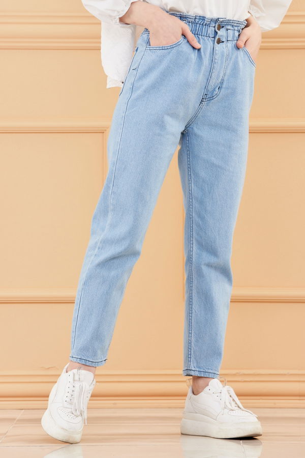 MOM PANTOLON Mavi - 8746 MAVİ
