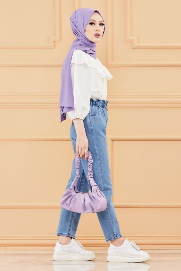 MOM PANTOLON Mavi - 8746 MAVİ