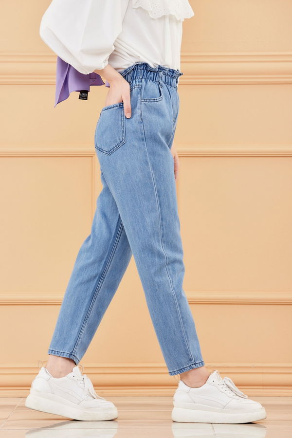MOM PANTOLON Mavi - 8746 MAVİ