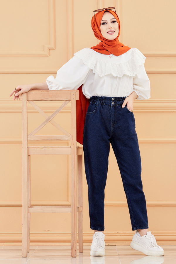 MOM PANTOLON Lacivert - 8746 LACİVERT