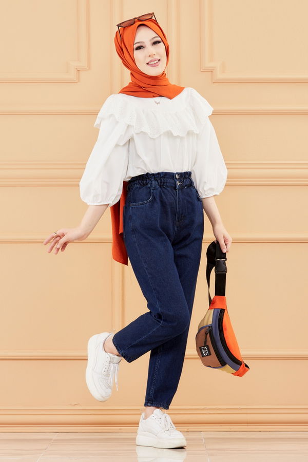 MOM PANTOLON Lacivert - 8746 LACİVERT