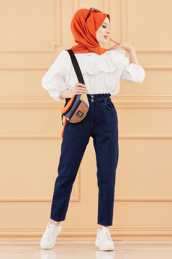 MOM PANTOLON Lacivert - 8746 LACİVERT