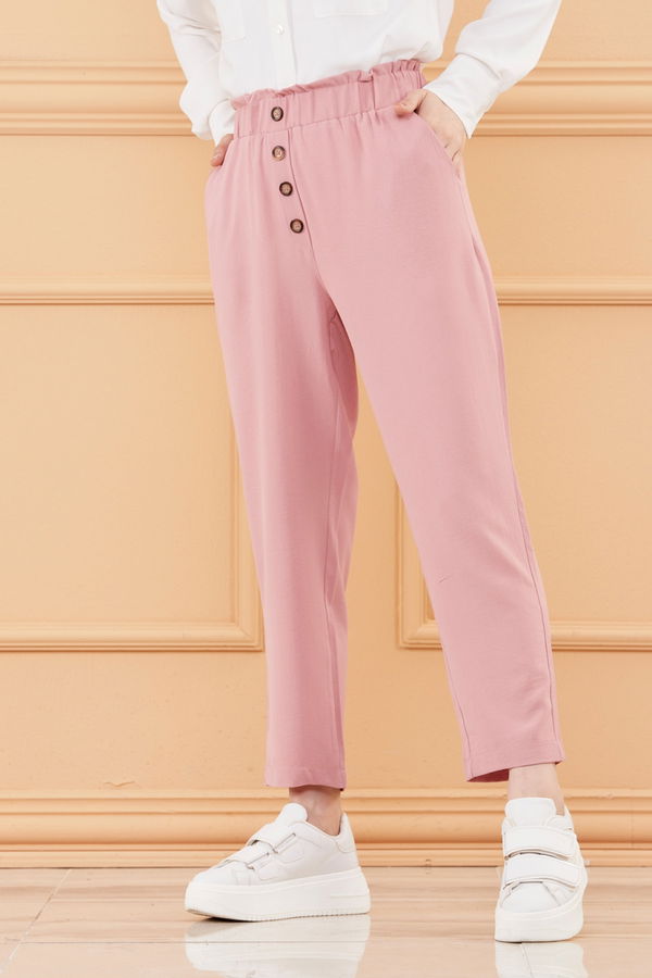 DUGMELI PANTOLON Pembe - 20076