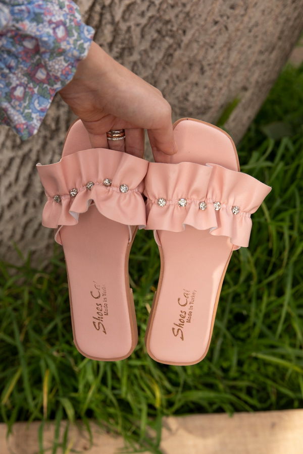 Kadın Pembe TASLI S.DERI TERLIK - 20142 PEMBE