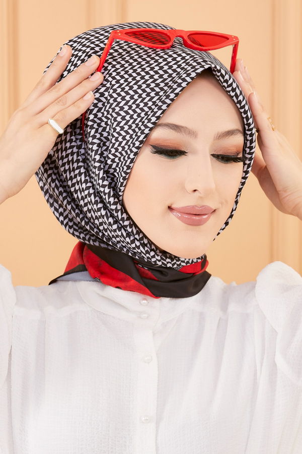 DESENLI BAS ORTU Kırmızı - 20214 Kırmızı