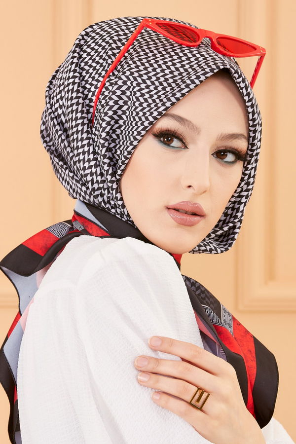 DESENLI BAS ORTU Kırmızı - 20214 Kırmızı