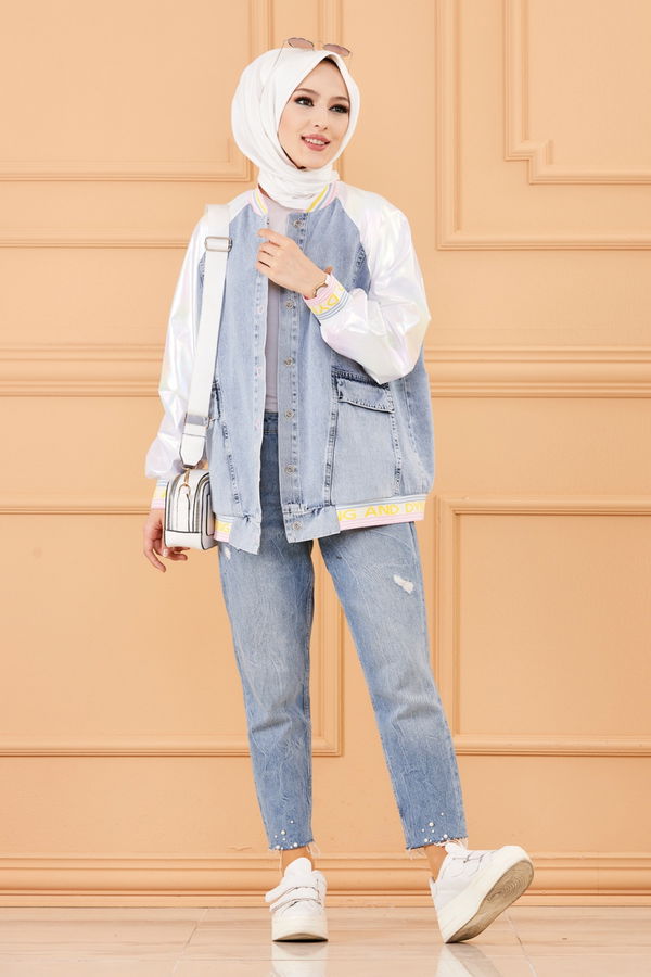 OVERSIZE CEKET Mavi - 20368