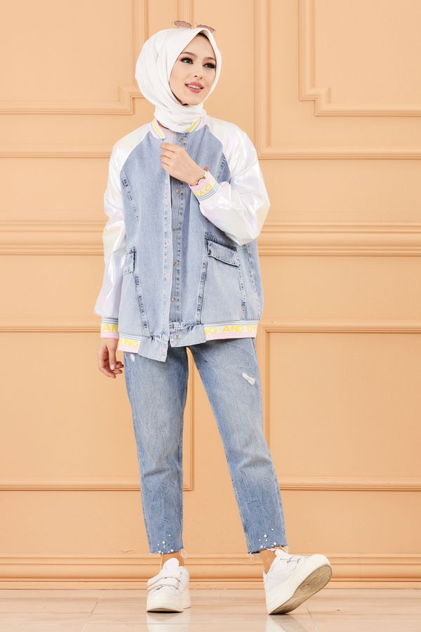 OVERSIZE CEKET Mavi - 20368