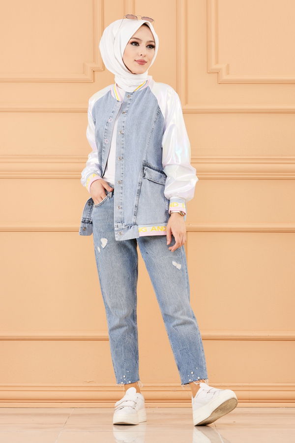 OVERSIZE CEKET Mavi - 20368