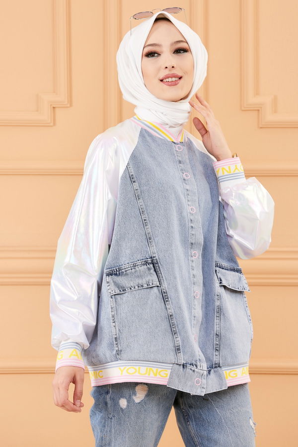 OVERSIZE CEKET Mavi - 20368