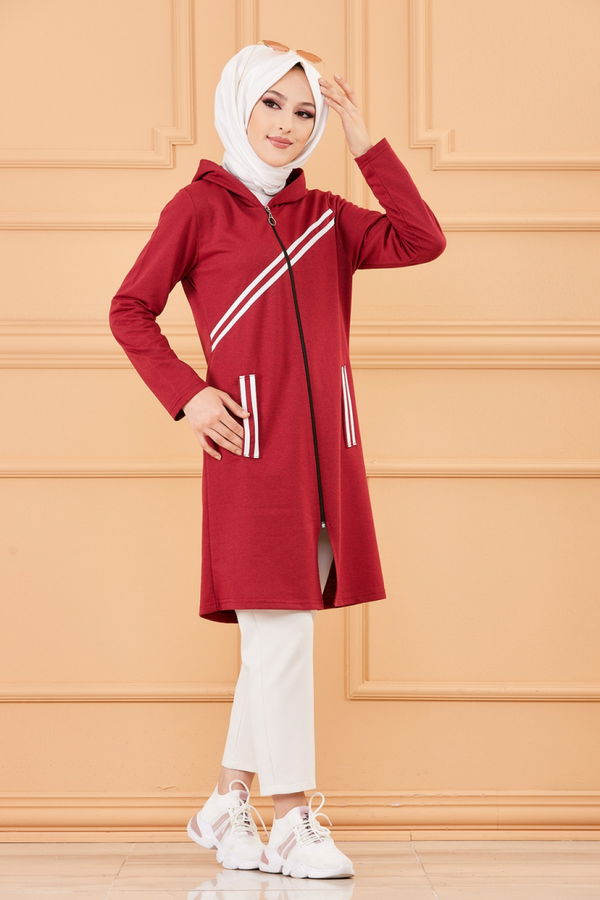 Şeritli Kap Bordo - 4121 BORDO