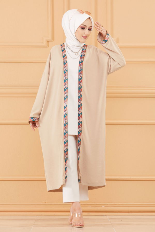 KIMONO CEKET Bej - 20619 BEJ