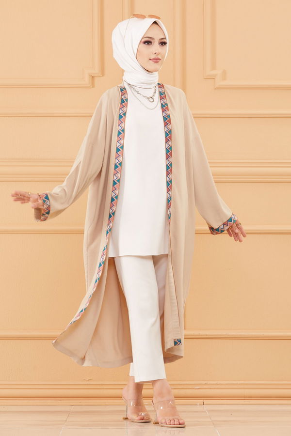 KIMONO CEKET Bej - 20619 BEJ
