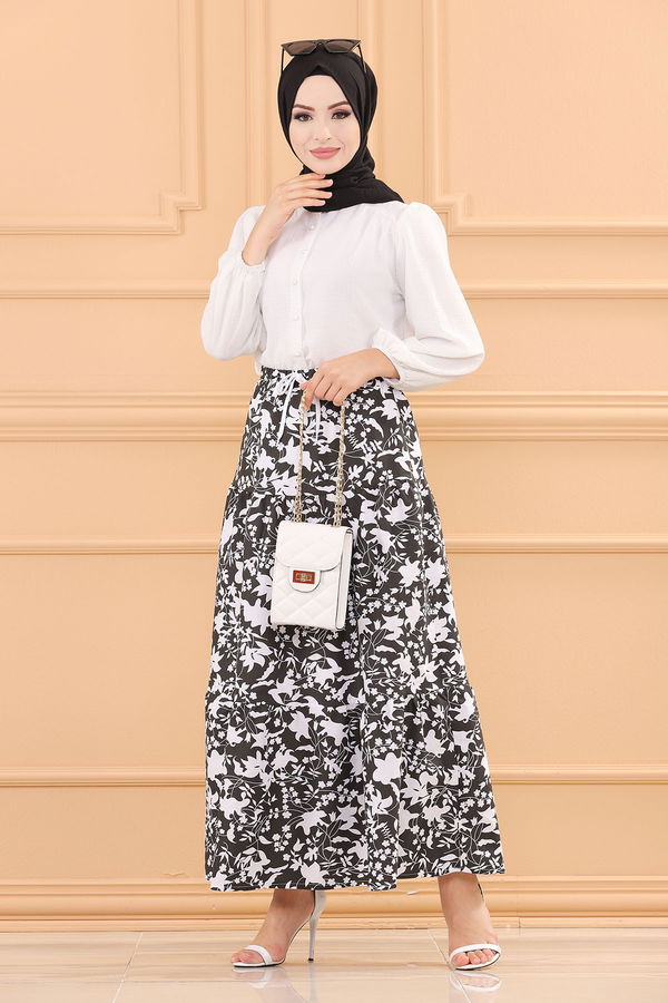DESENLI ETEK Siyah - 3736