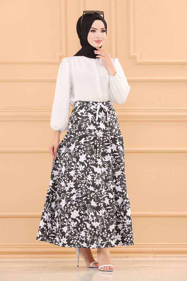 DESENLI ETEK Siyah - 3736