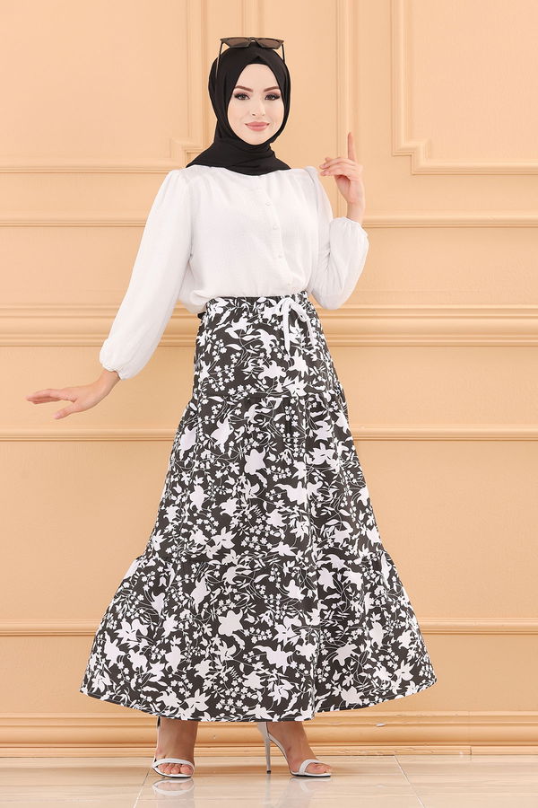 DESENLI ETEK Siyah - 3736