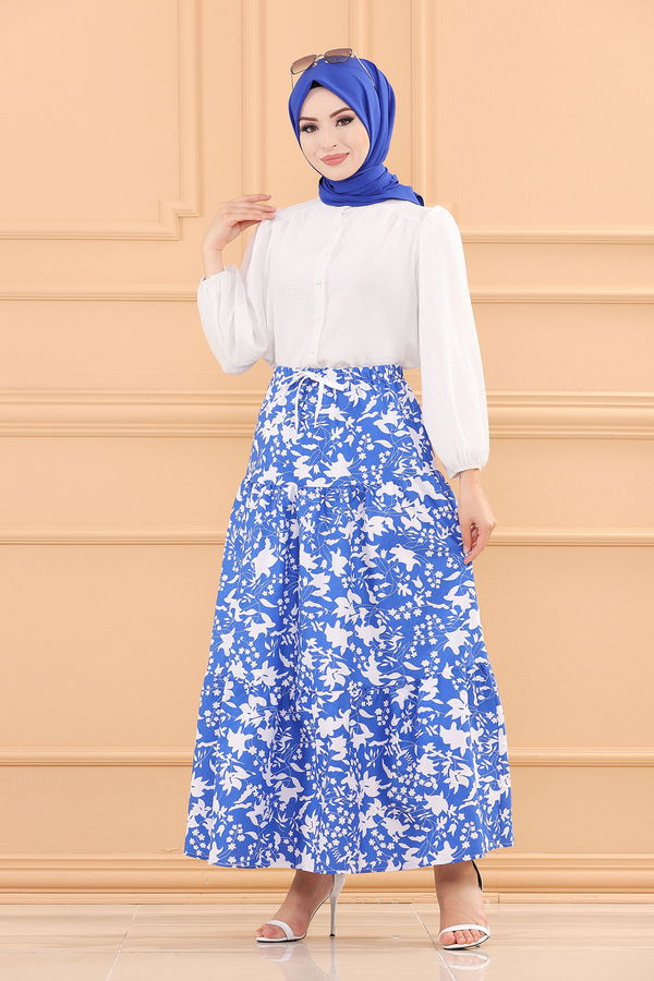 DESENLI ETEK Mavi - 3736