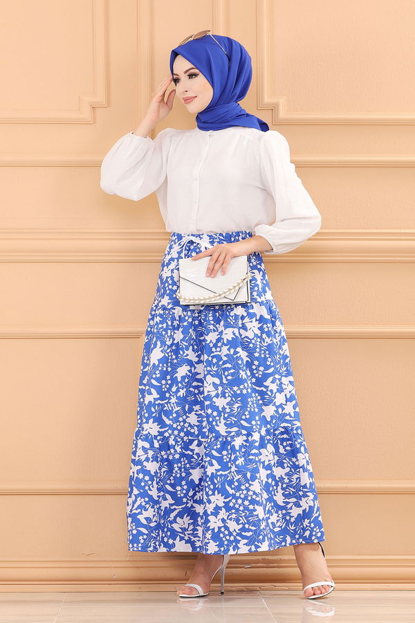 DESENLI ETEK Mavi - 3736
