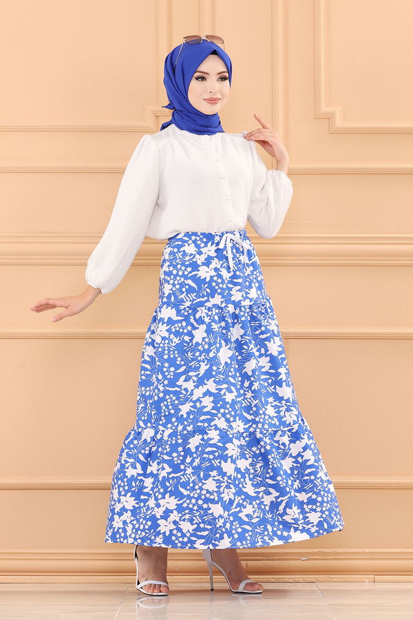 DESENLI ETEK Mavi - 3736